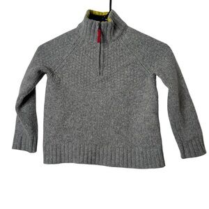 Boden Kids' Gray Sweater with Red Zipper (Size 7/8)